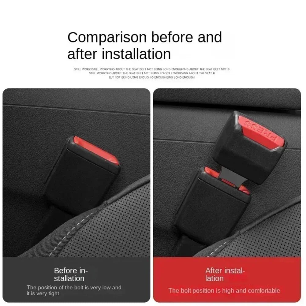 2Pcs Car Seat Belt Extender Buckle Safety Lock Extension Converter - 5
