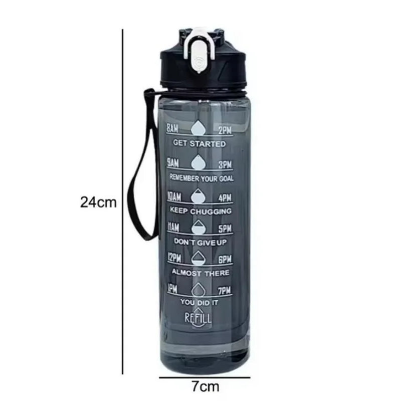 900ml Motivational Water Bottle with Straw Leak Proof Sports Mug