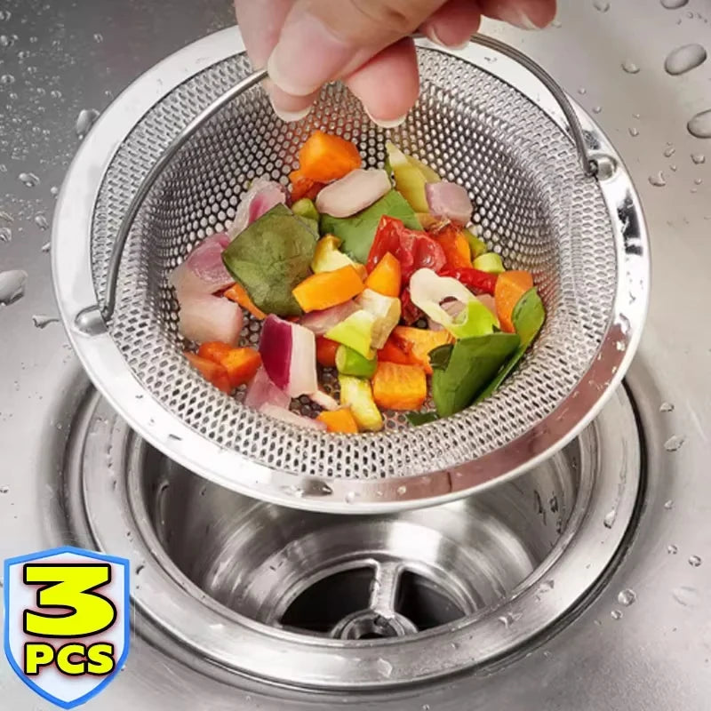 Stainless Steel Kitchen Sink Strainer and Drain Filter Basket with Handle