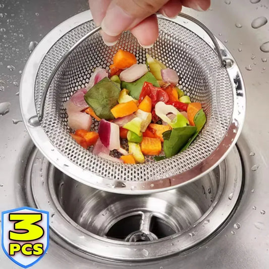 Stainless Steel Kitchen Sink Strainer and Drain Filter Basket with Handle