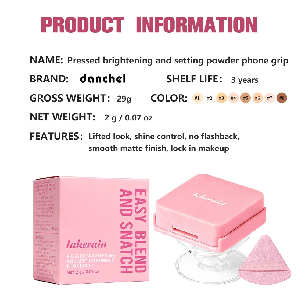2 in 1 Pressed Powder and Phone Grip Oil Control Compact Makeup - 15