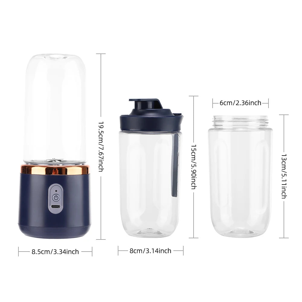 Portable Electric Juicer Cup Wireless Mini Fruit Blender - 11