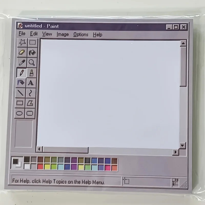 Retro Computer Sticky Notes Vintage Desktop Paint Memo Pad for Office - 9