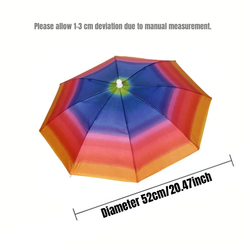 Hands Free Umbrella Hat Foldable Sun Rain Protection for Hiking Fishing - 6