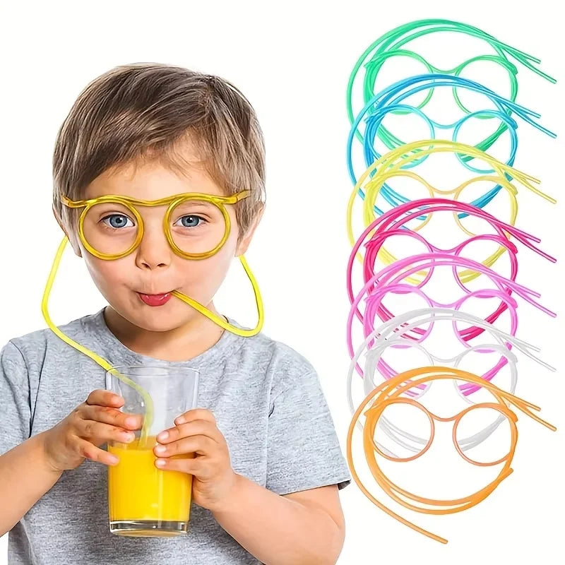 Funny Straw Glasses Creative Flexible Drinking Straws for Kids Party - 1