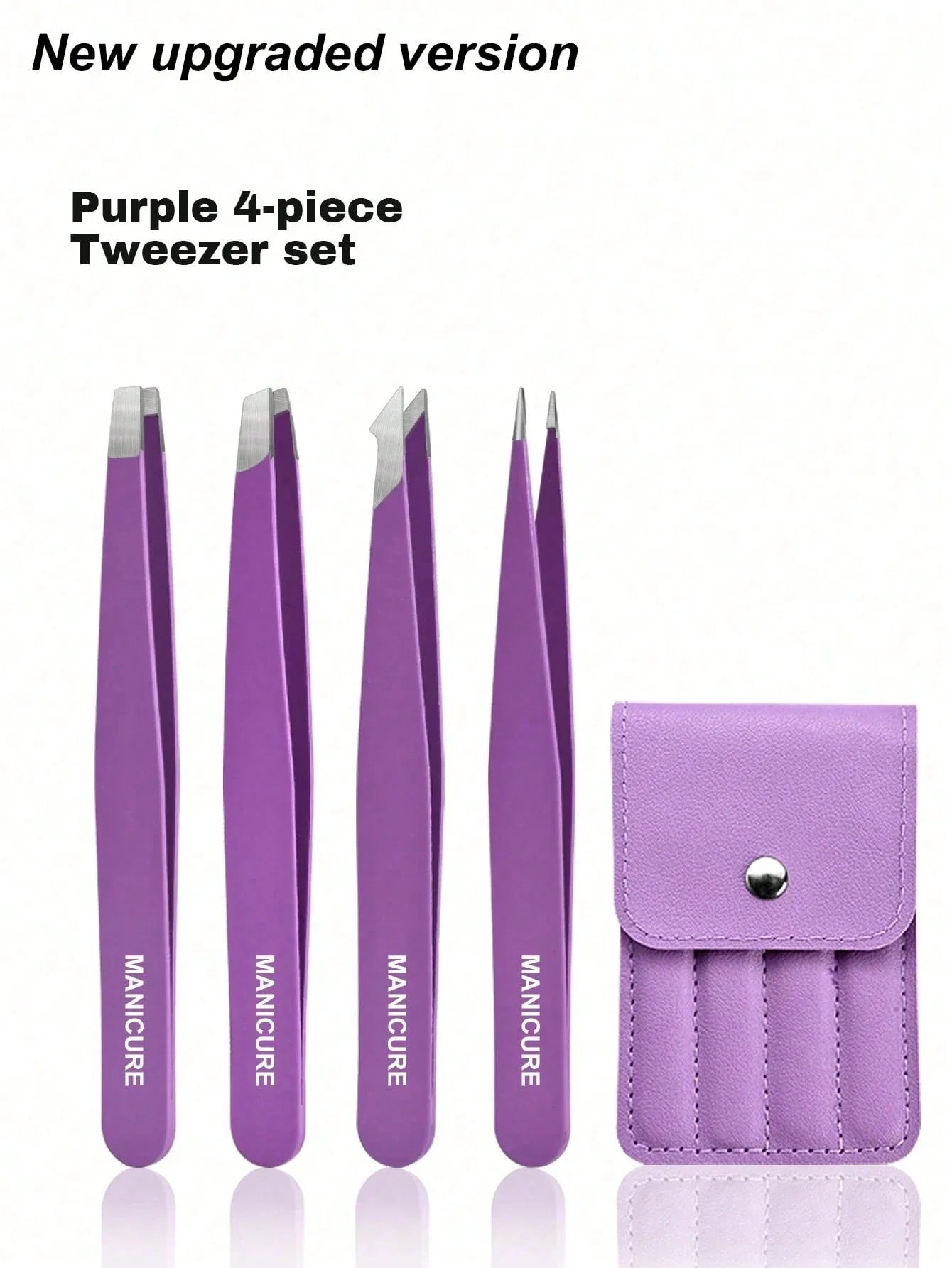 4pc Professional Stainless Steel Tweezer Set Precision Crafting Tools - 24