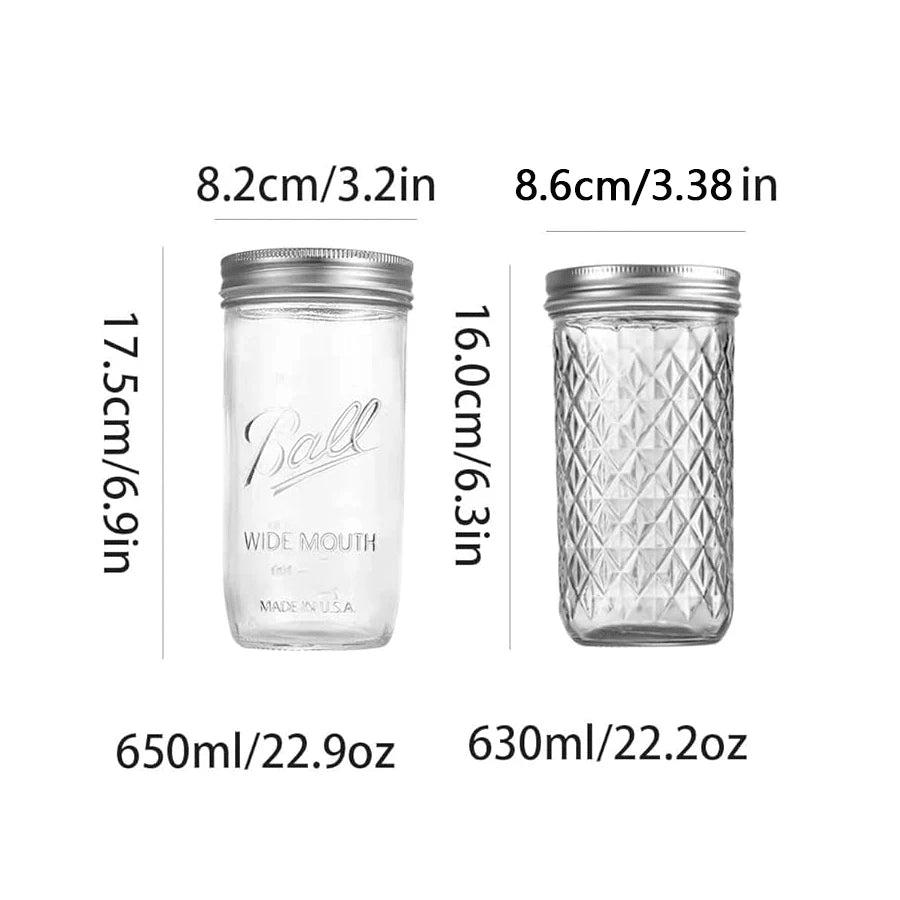 650ml Glass Coffee Cup with Straw and Lid Transparent Iced Drink Mug - 6