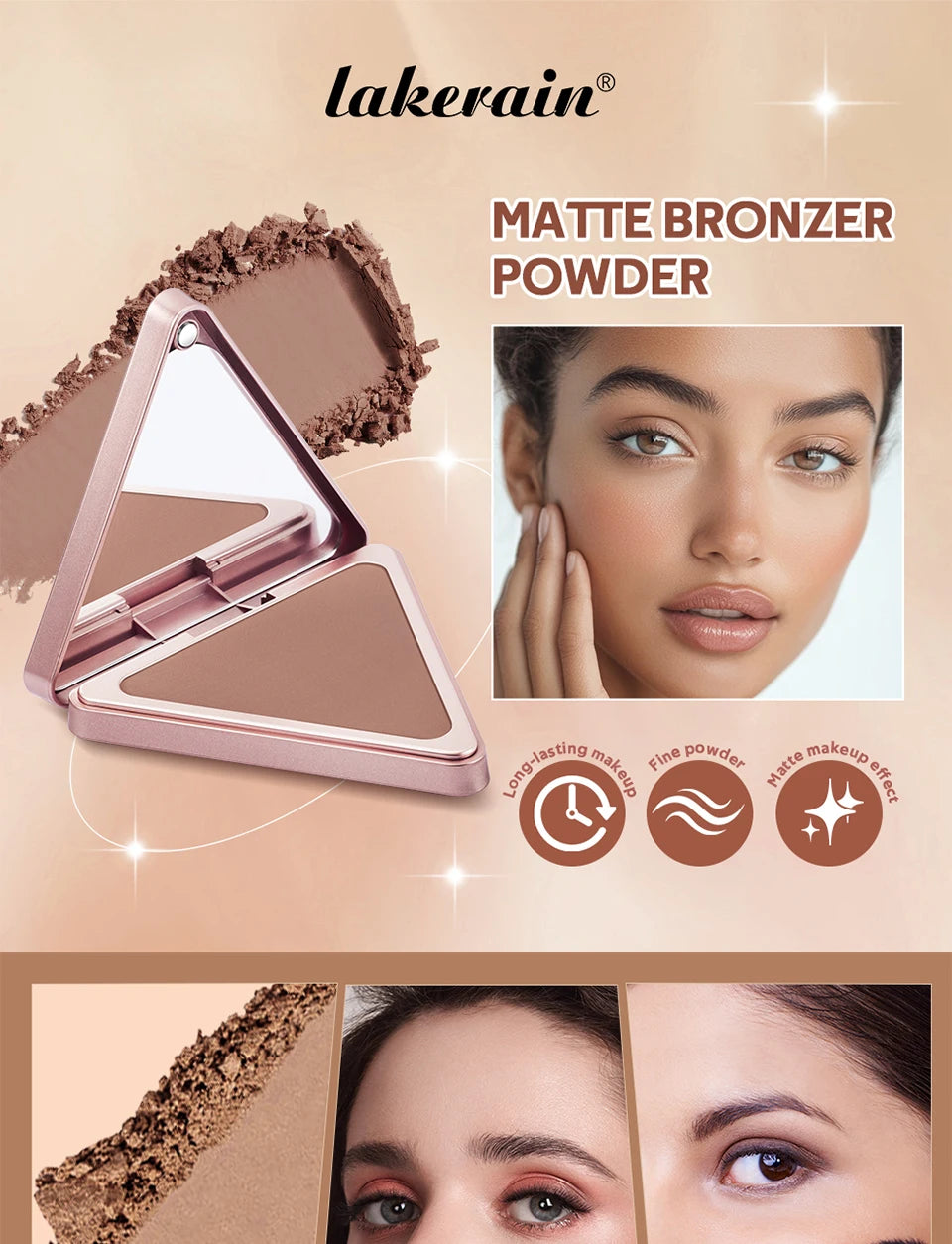 Matte Bronzer Powder Long Lasting Face Makeup & Oil Control Bronzer - 7