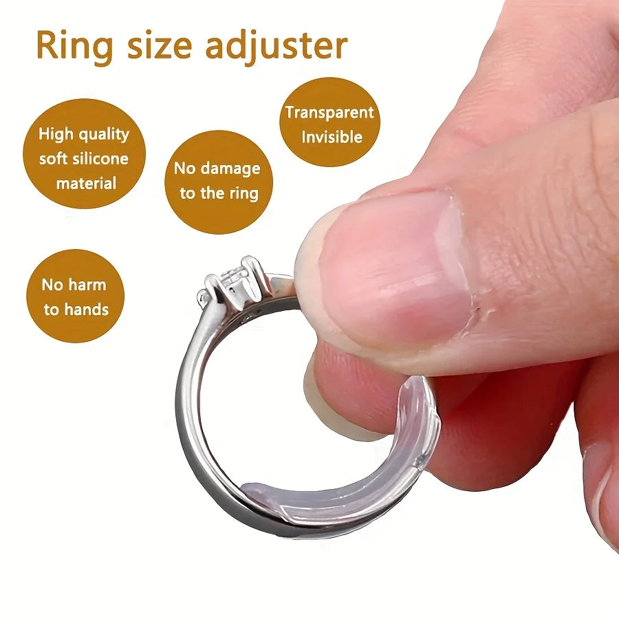 16pcs Invisible Ring Size Adjuster Silicone Ring Guard Sizer Retainer - 3