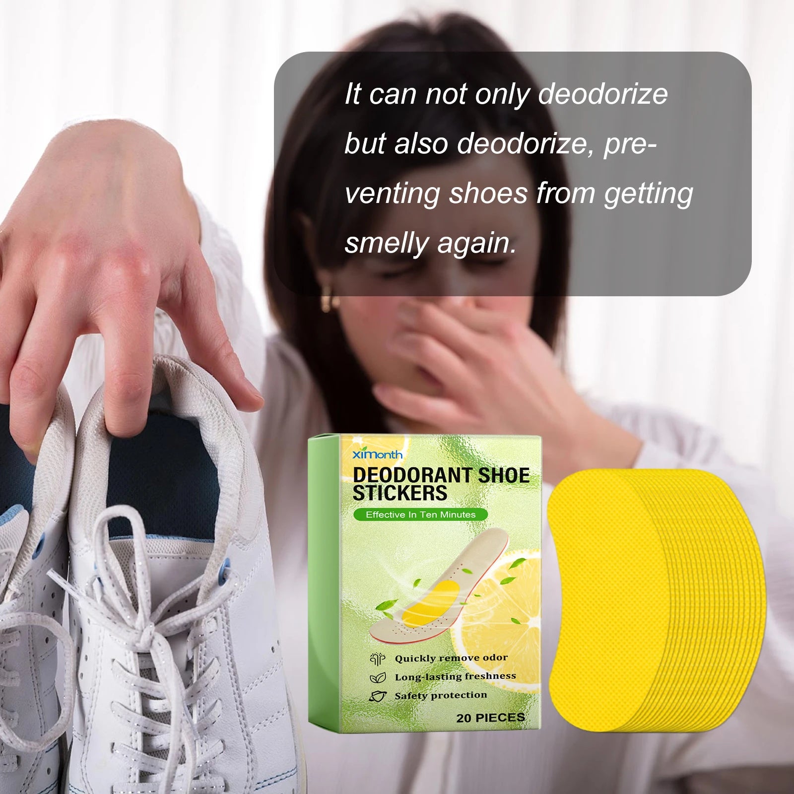 Ximonth Deodorant Shoe Stickers Odor Removal Patches Freshness - 10