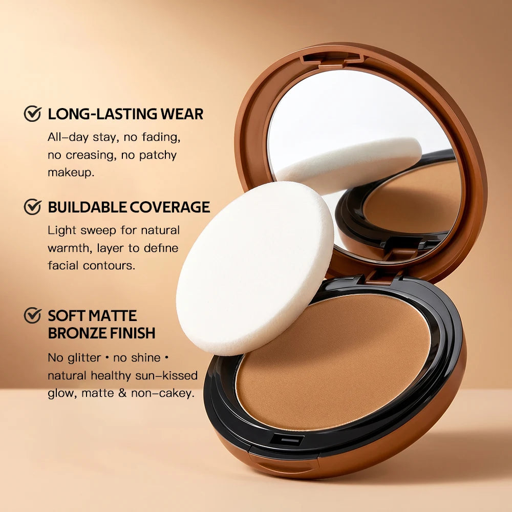Matte Bronze Compact Powder Natural Setting Makeup