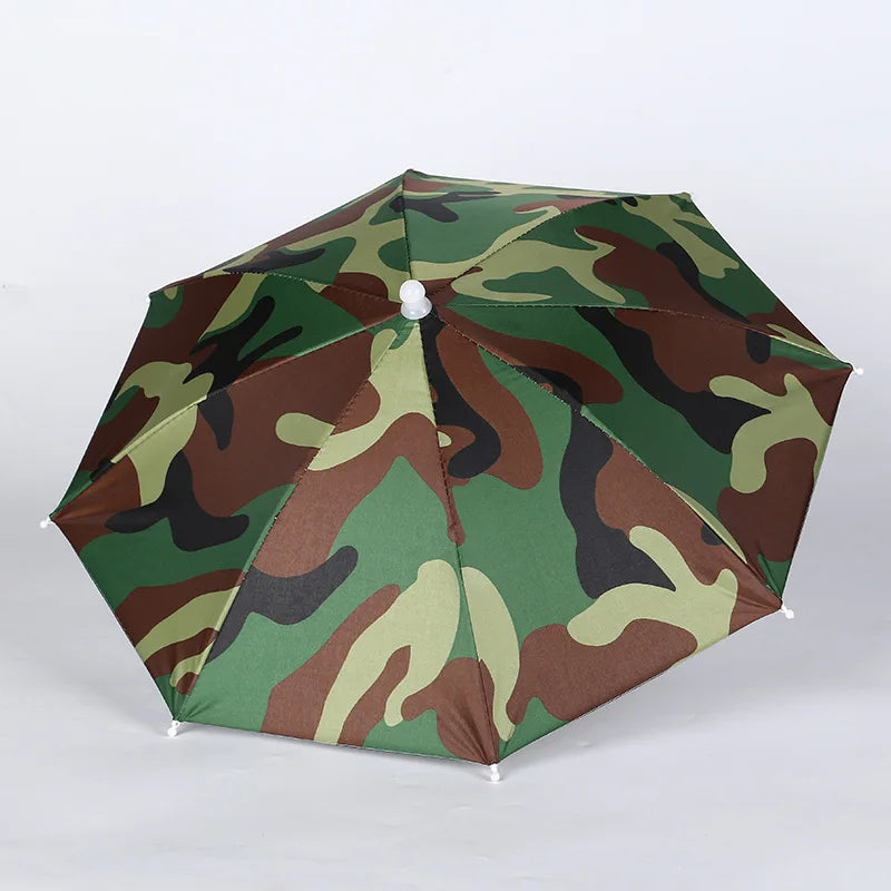 Hands Free Umbrella Hat Foldable Sun Rain Protection for Hiking Fishing