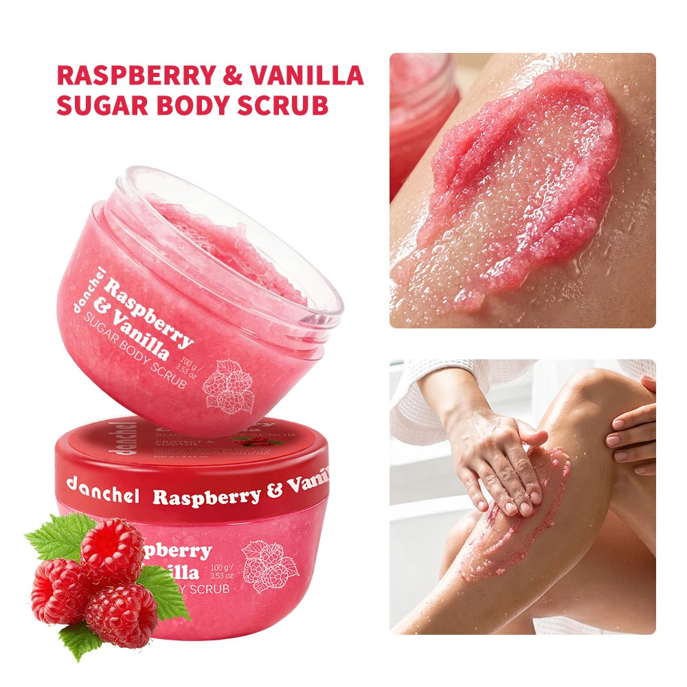 Raspberry Vanilla Sugar Body Scrub Exfoliating Skin Care - 1