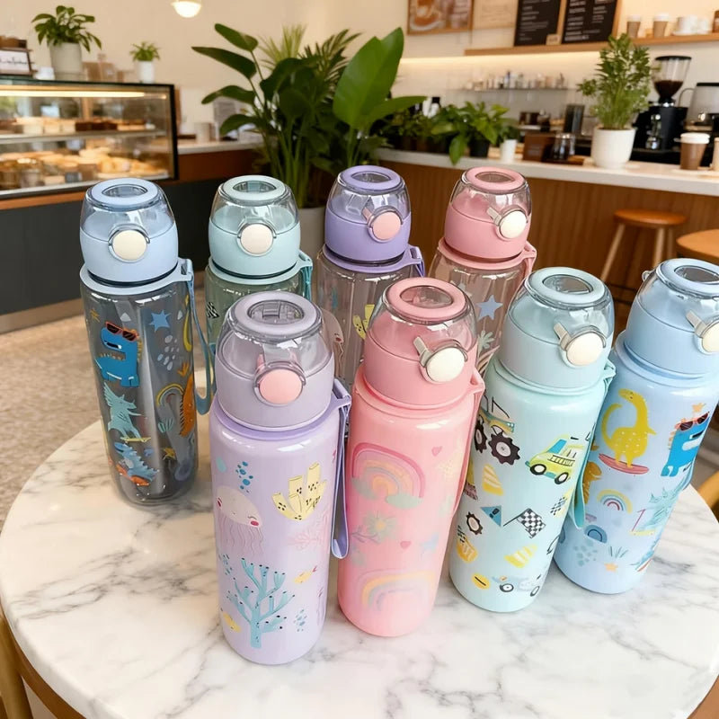 700ml Leak-Proof Sports Water Bottle with Straw and Carrying Handle - 6