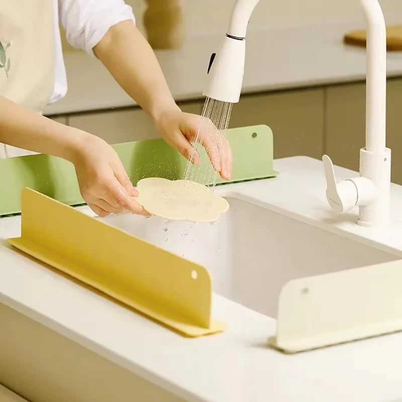 Silicone Sink Splash Guard Water Dam Kitchen Faucet Guard Protector - 2