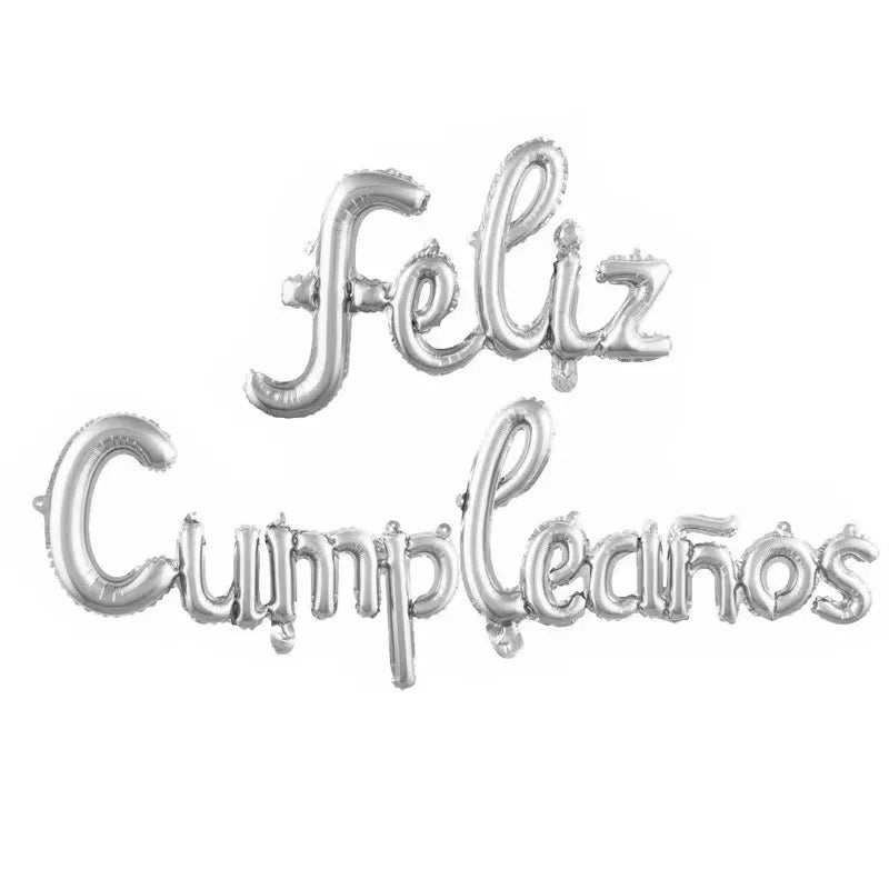 16 Inch Spanish Happy Birthday Foil Balloon Set Party Decoration - 12