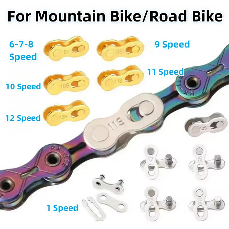 5 Pair Gold Bicycle Chain Quick Link Connector for 6 to 12 Speed Bikes - 2