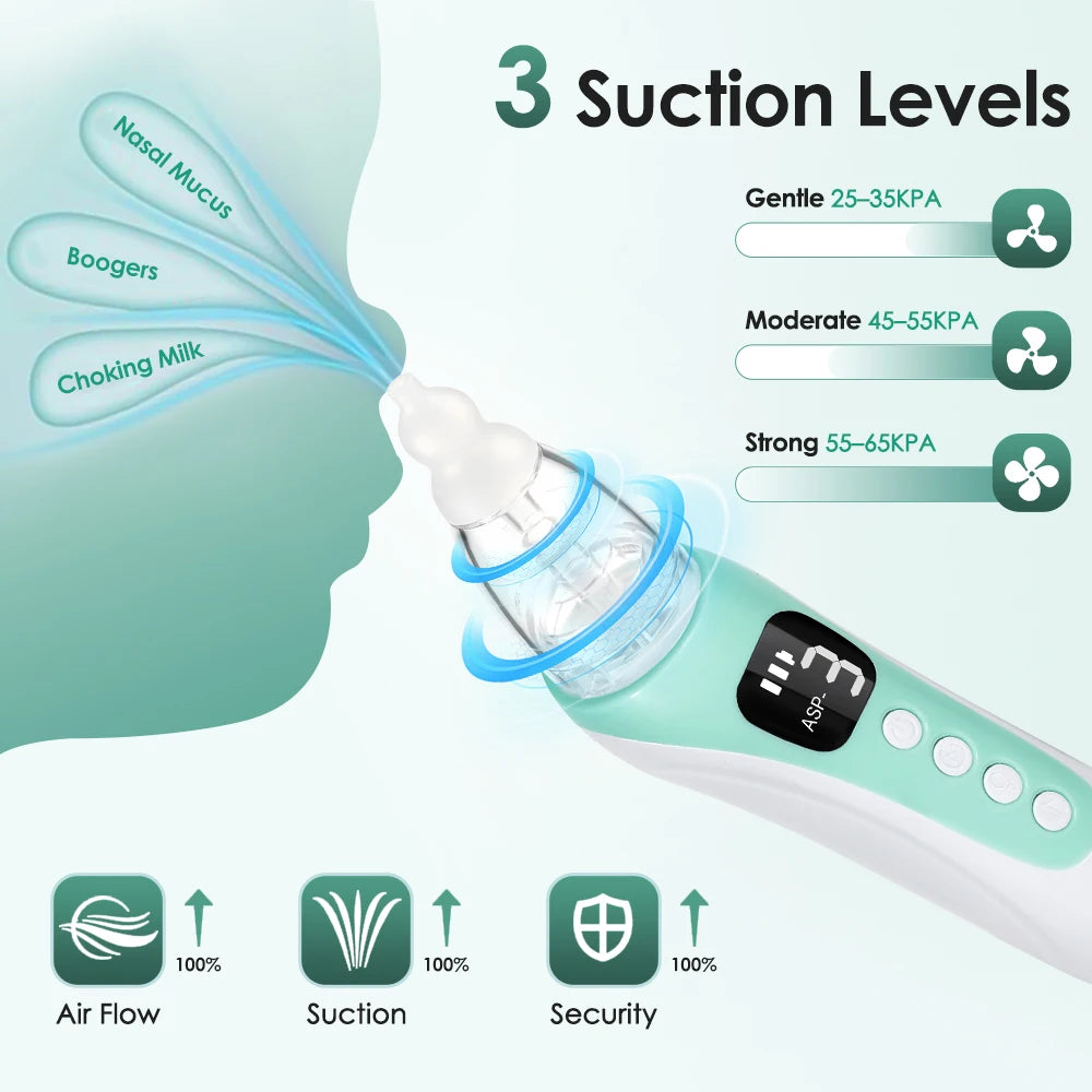 Electric Baby Nasal Aspirator Rechargeable Newborn Mucus Remover - 2