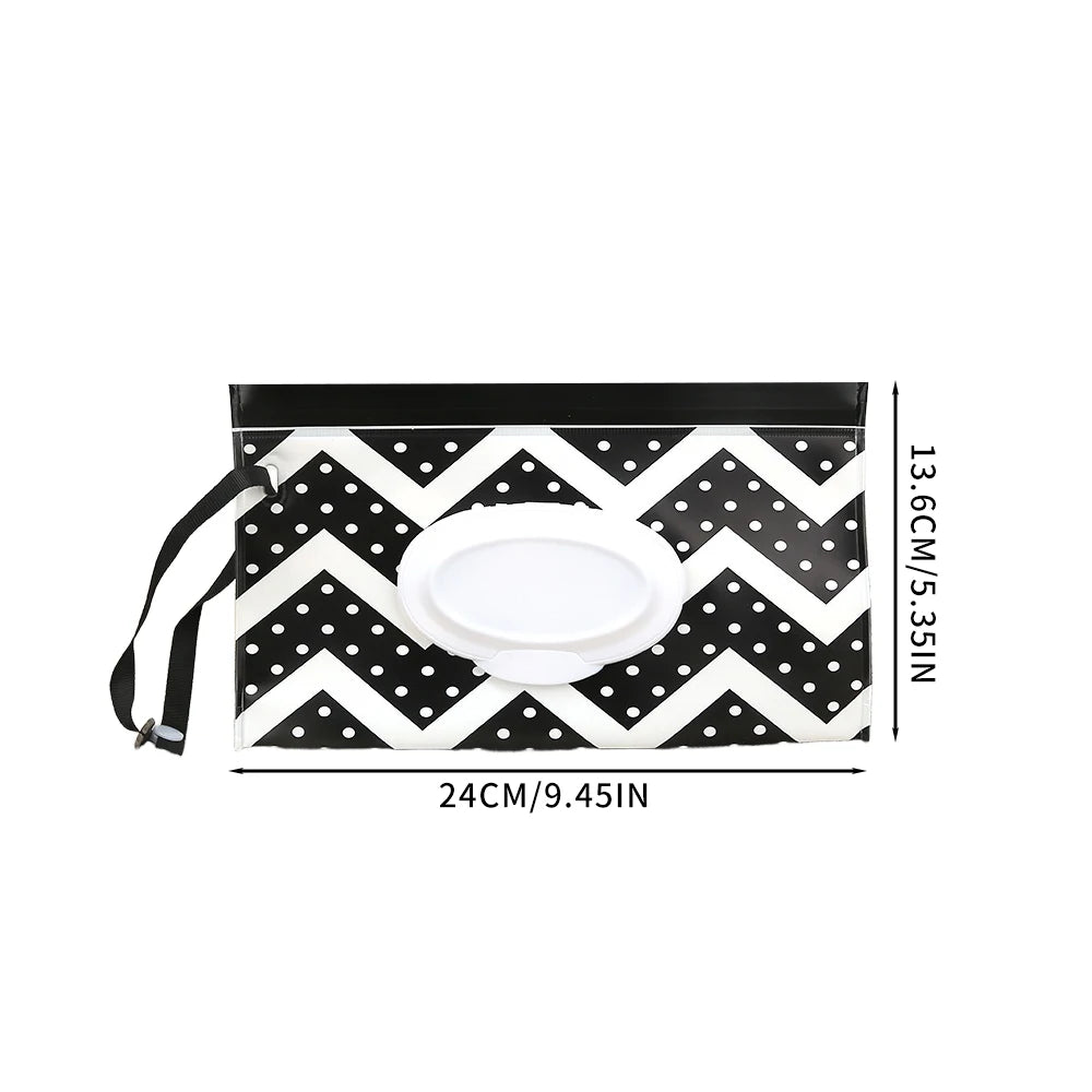 Portable Baby Wipe Pouch Refillable Wet Wipe Case for Travel Stroller