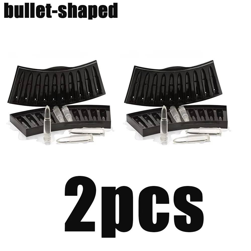 Bullet Ice Cube Tray Silicone Mold for Whiskey Cocktails and Parties
