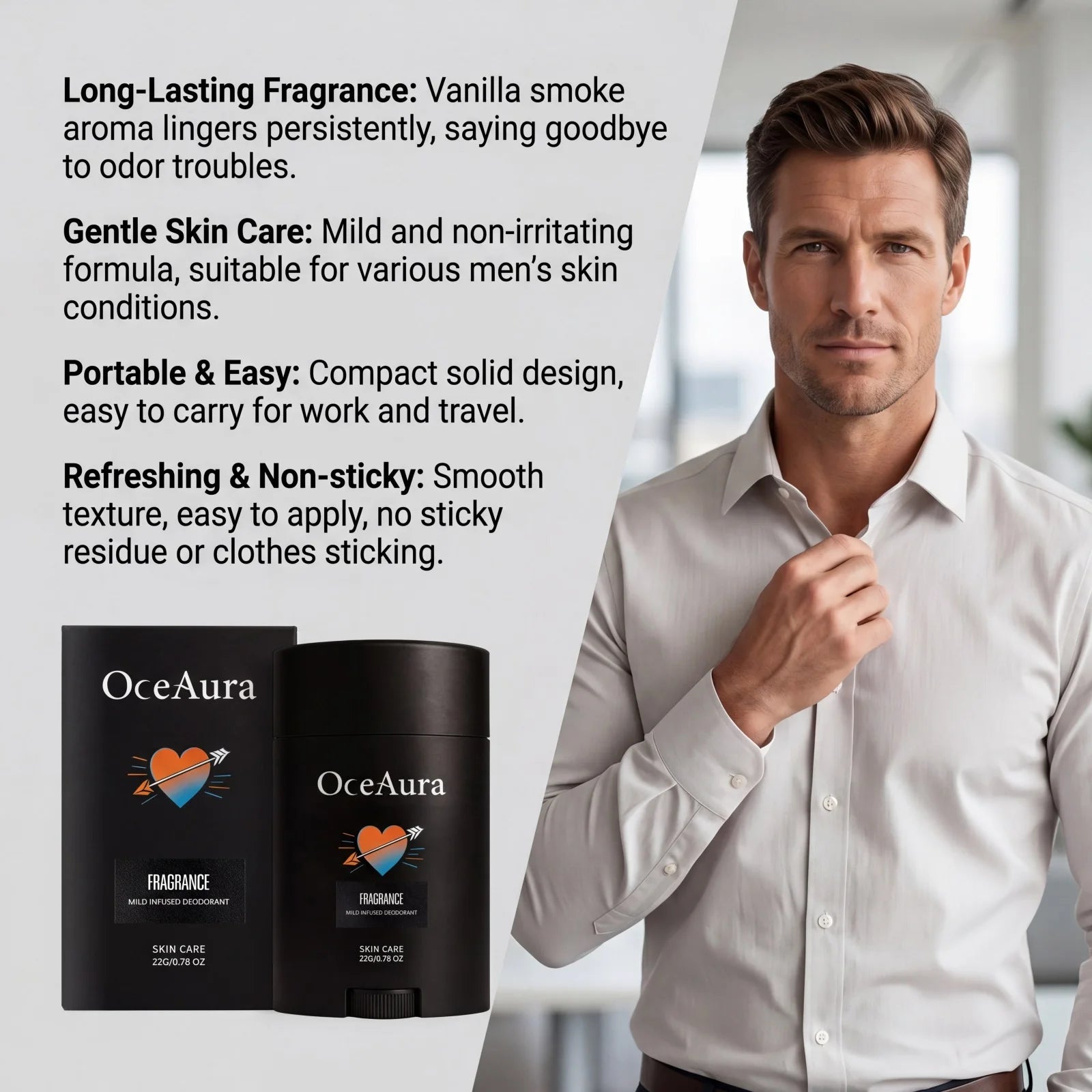 Men Solid Deodorant Stick Odor Control Fresh Scent Underarm Care - 11