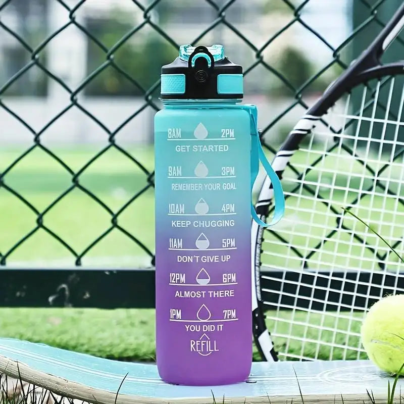 1000ml Gradient Sports Water Bottle Large Capacity Straw Gym Cup - 5