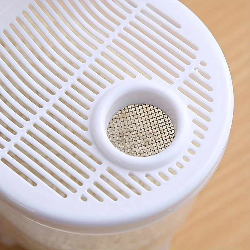 Rice Washer Bowl with Lid - Kitchen Colander and Strainer Basket - 4