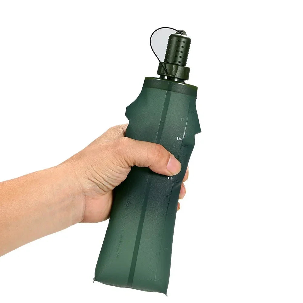Foldable Soft Flask Water Bottle TPU Hydration Pack for Running Hiking