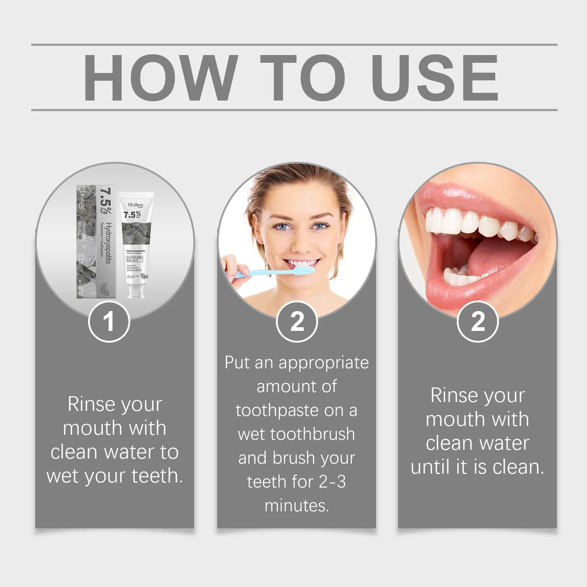 Oralhoe 7.5% Hydroxyapatite Toothpaste Enamel Repair