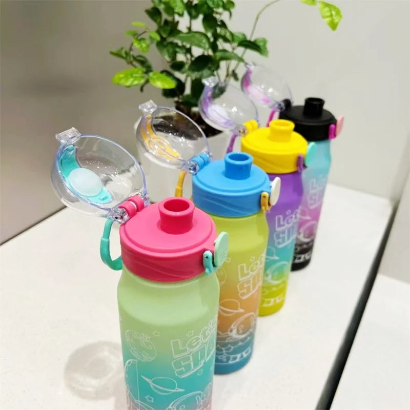 600ml Astronaut Gradient Sports Water Bottle Leakproof Drinking Cup - 2