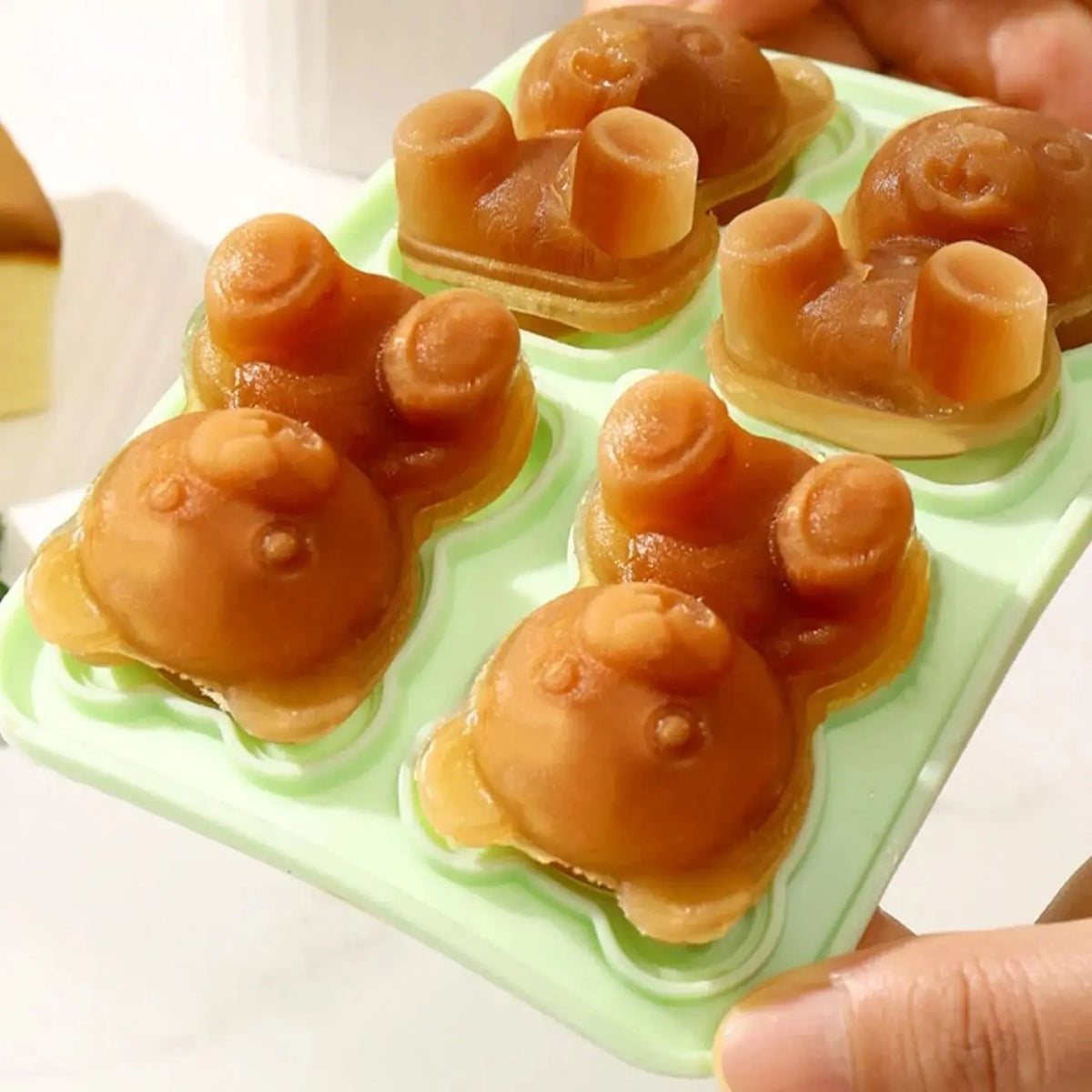 Cute Bear Silicone Ice Cube Tray Mold for Whiskey Coffee and Cocktails