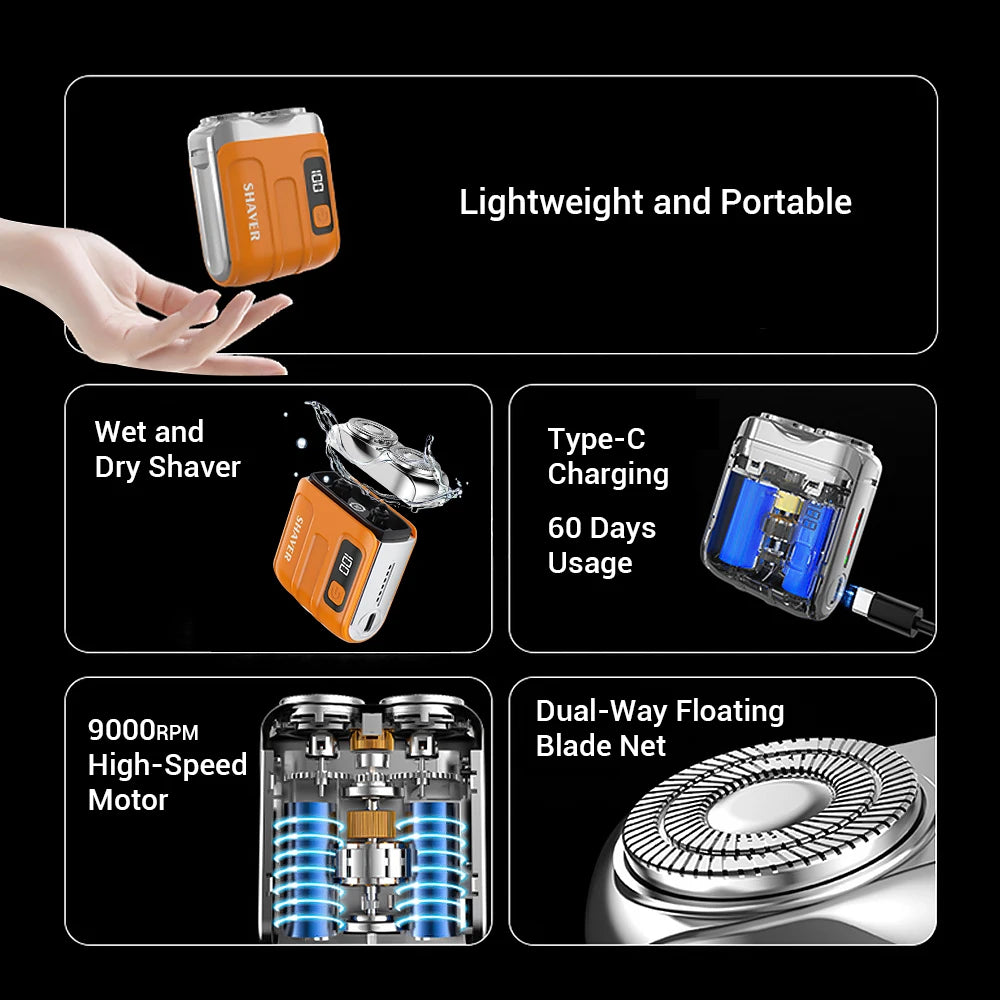 Mini Electric Shaver Portable Wet Dry Travel Face Leg Razor - 16