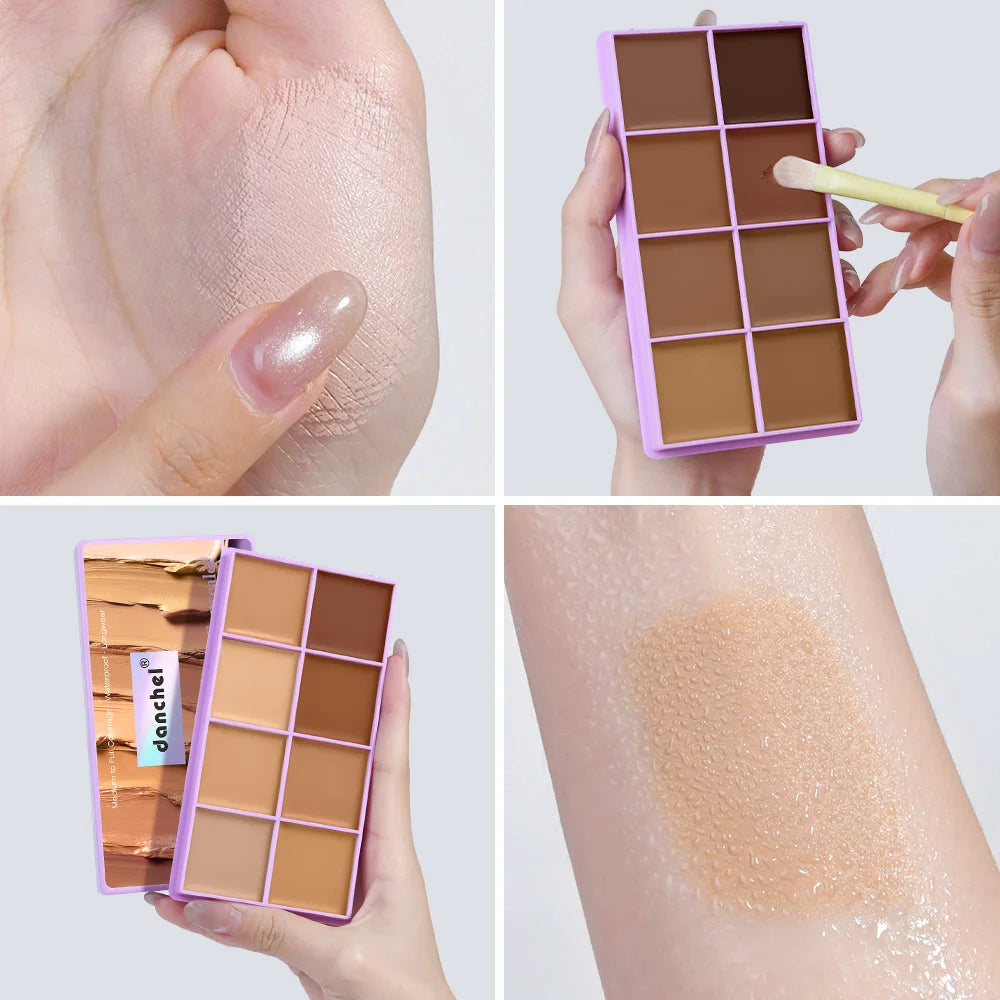 8 Shade Cream Concealer Palette Waterproof Full Coverage Makeup Kit - 6
