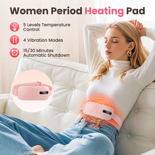 Electric Menstrual Heating Pad Uterine Warm Belt Period Massager