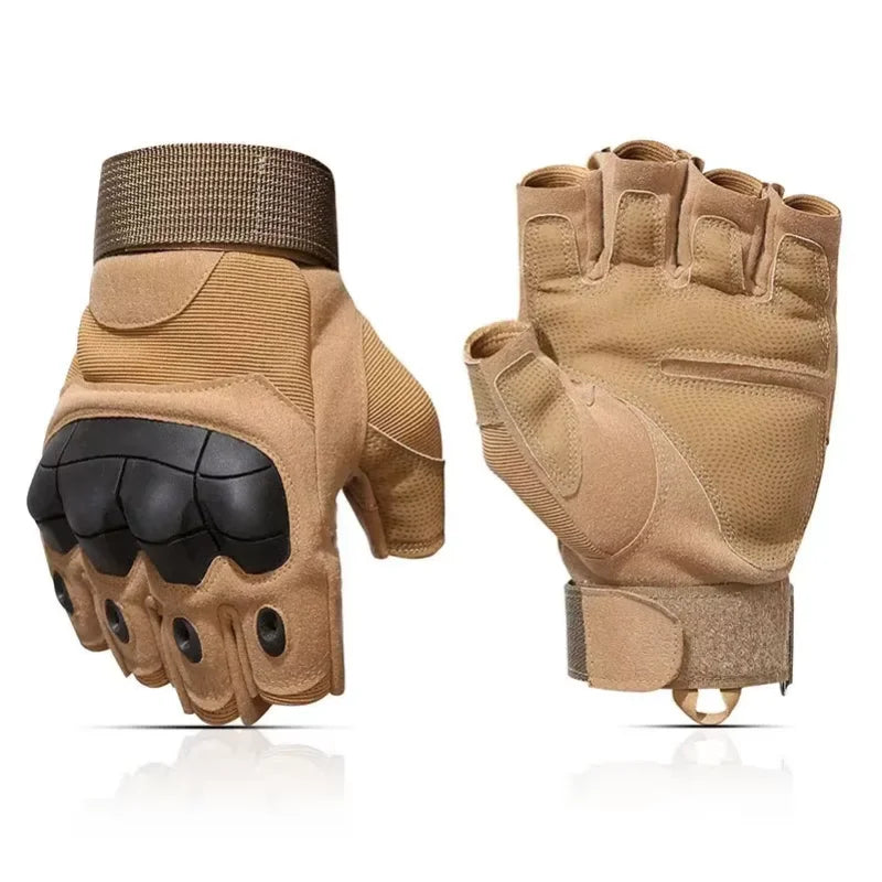 Tactical Half Finger Gloves Hard Knuckle Combat Airsoft Hunting Gear