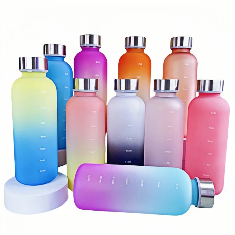 550ml Motivational Water Bottle with Time Marker Leakproof Sports Flask