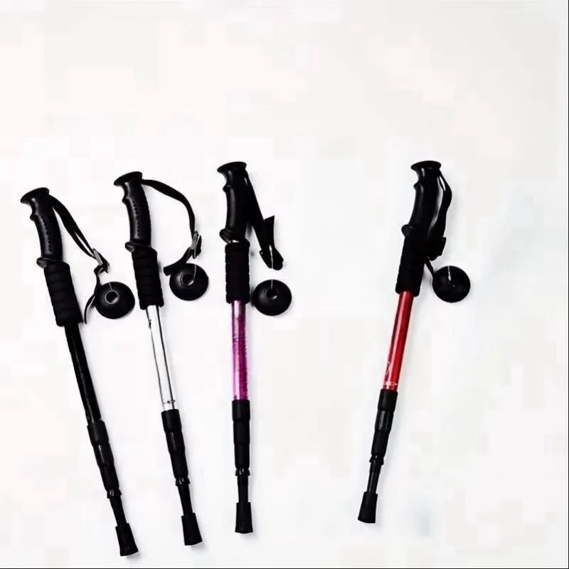 Ultralight Folding Trekking Poles Shock Absorbing Hiking Walking Stick - 3