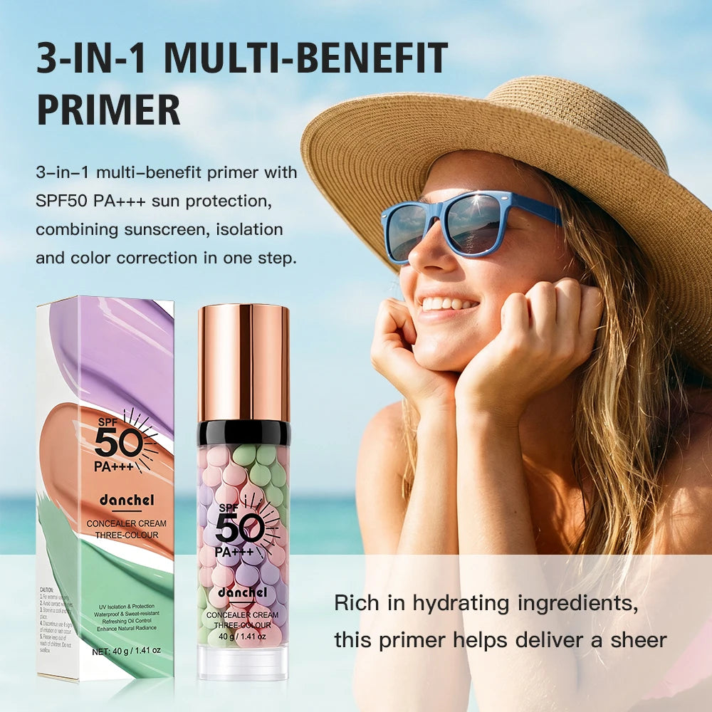 3-in-1 SPF 50 Color Correcting Primer & Makeup Base - 12