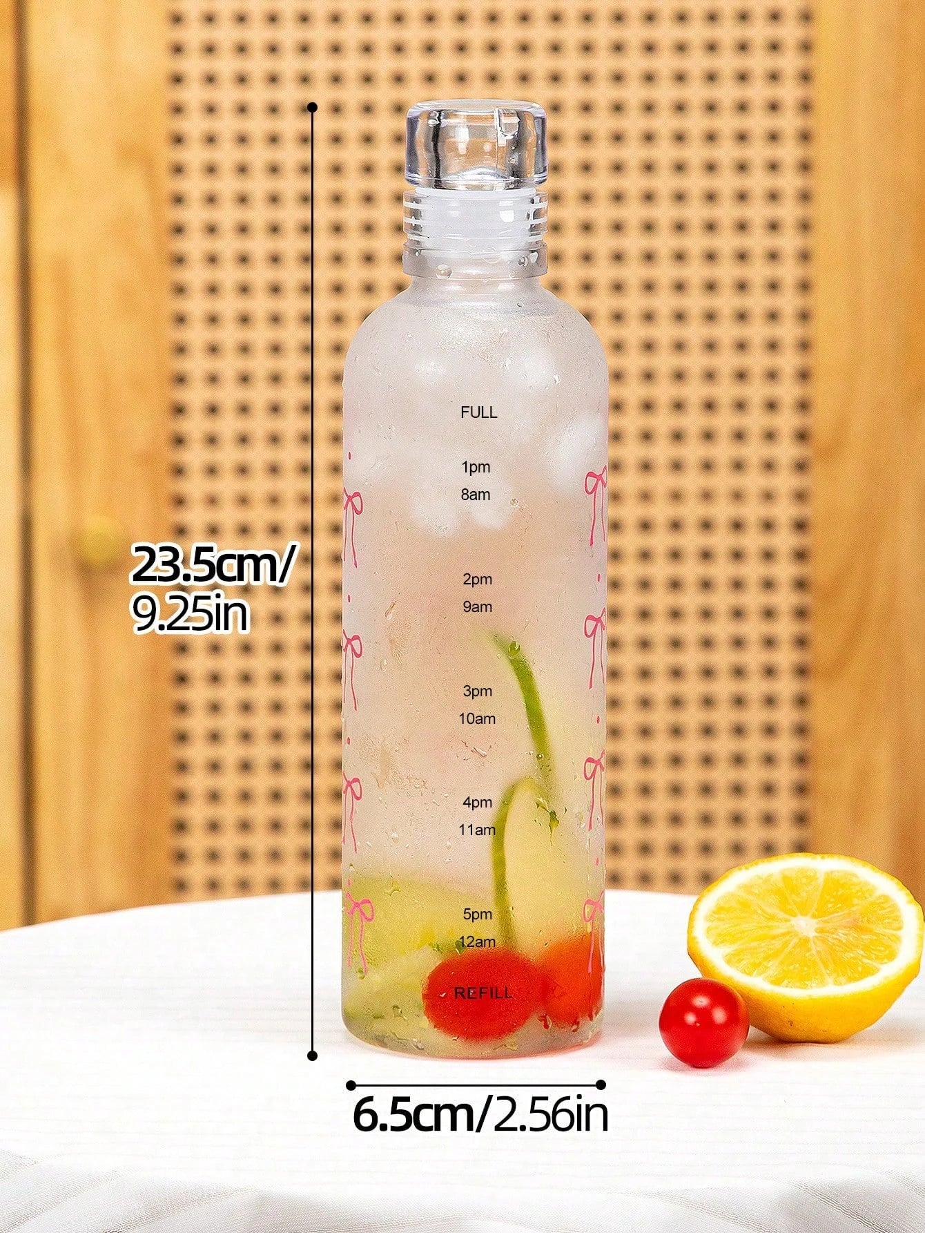 500ml Bow Print Water Bottle Leakproof Reusable Plastic Sports Cup - 16