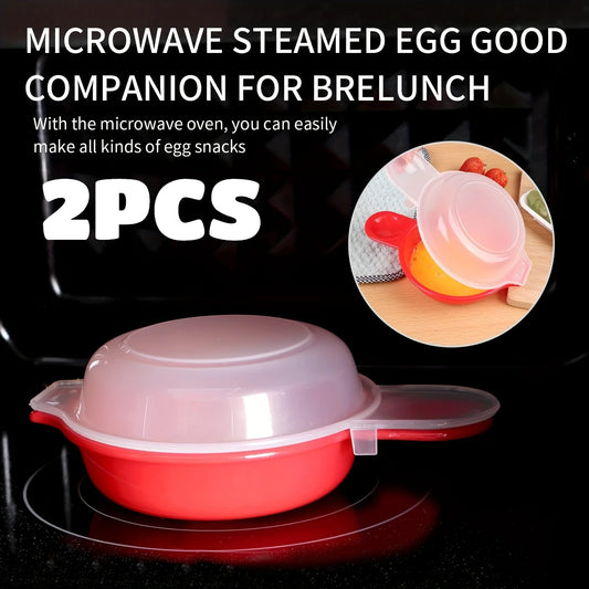 2PCS Microwave Egg Cooker Poacher Nonstick Fast Breakfast Maker Tool