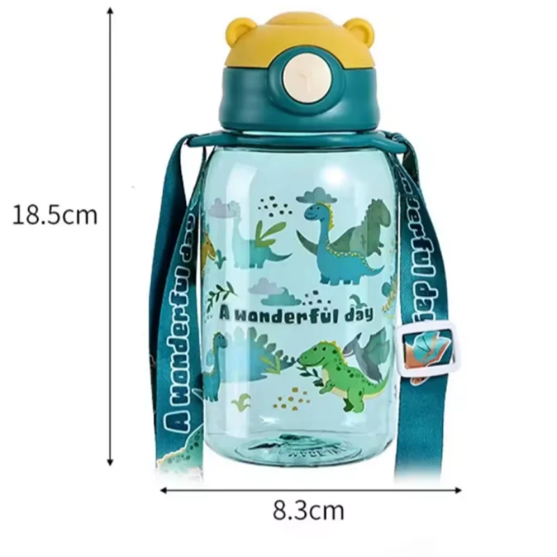 Fantia 650ml Kids Water Bottle with Straw BPA Free Leakproof Cup