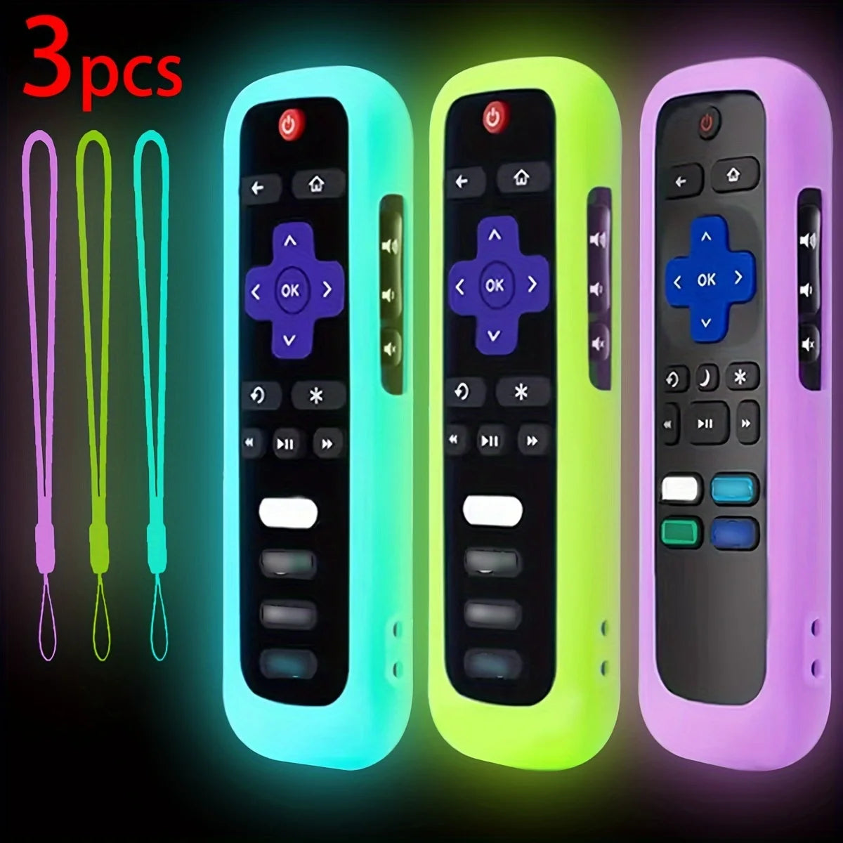 Glow in the Dark Silicone Universal Remote Control Cover with Lanyard
