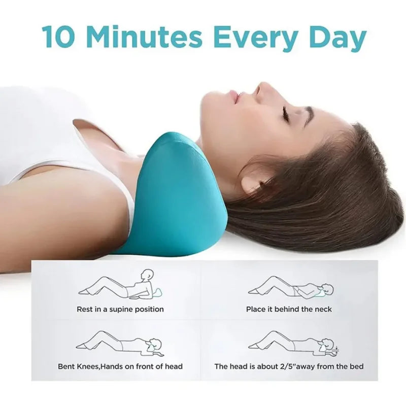 Neck and Shoulder Relaxer Cervical Traction Pillow Massage Stretcher - 2