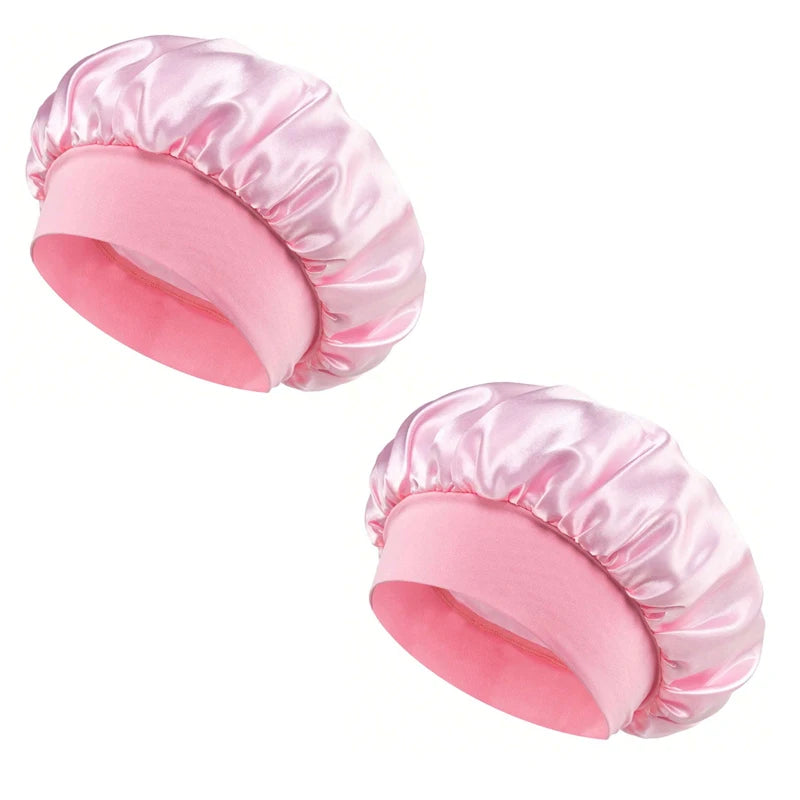 Satin Silk Sleep Cap Wide Band Hair Bonnet for Sleeping and Styling