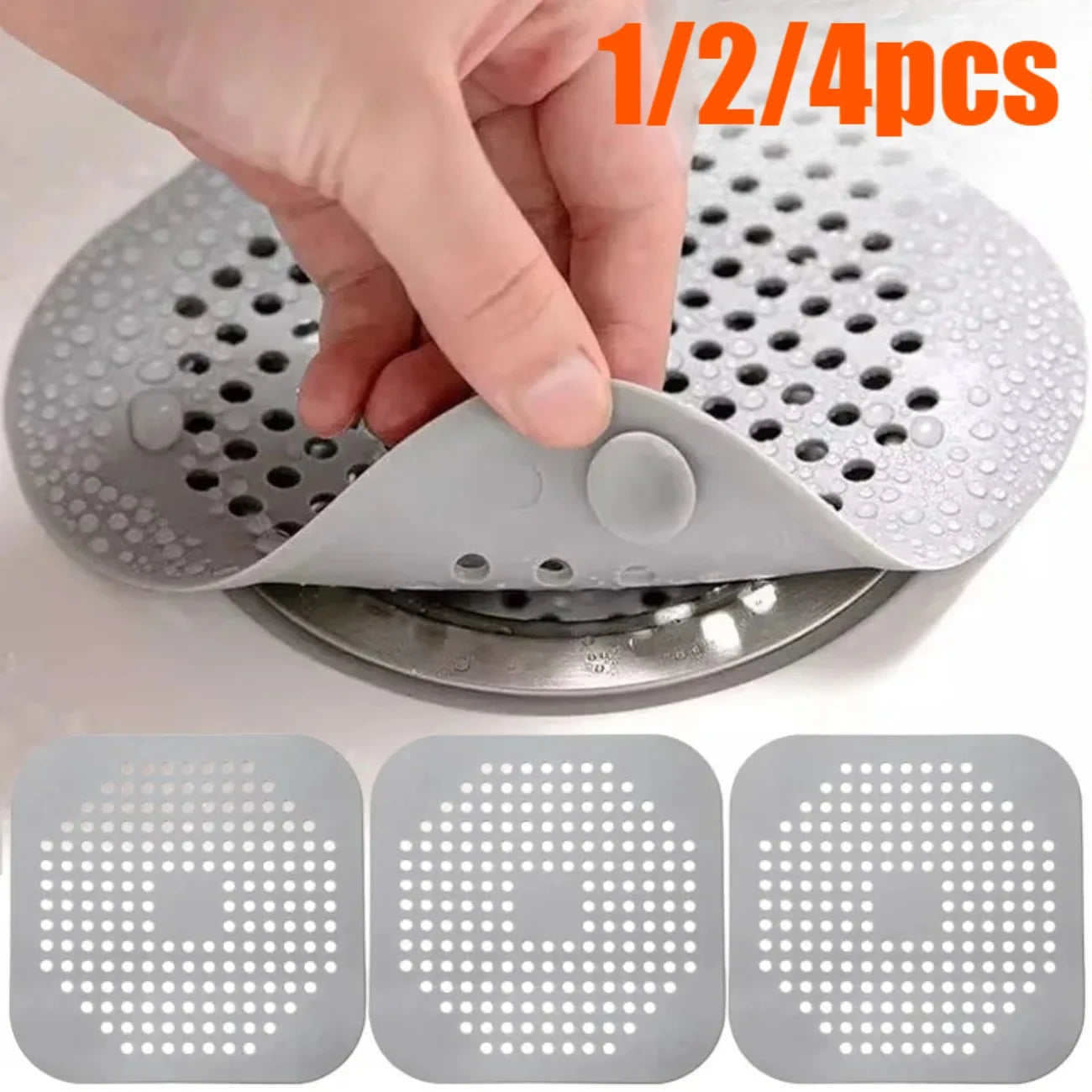 Silicone Shower Drain Hair Catcher Kitchen Sink Strainer Plug Filter - 1