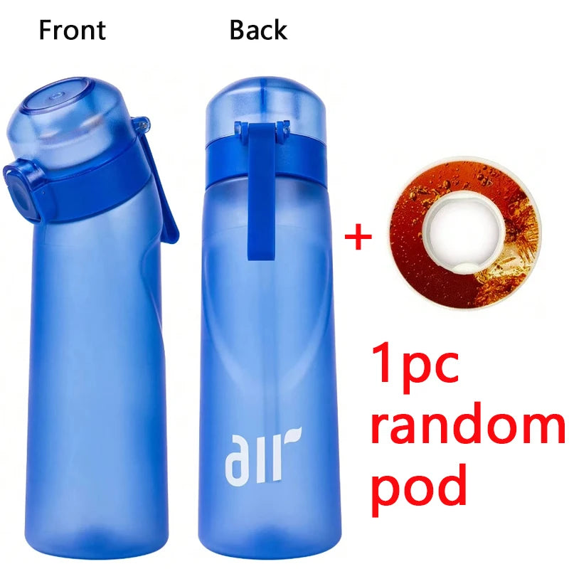 Aromatherapy Sport Water Bottle with Flavor Pods Leak Proof Straw Cup