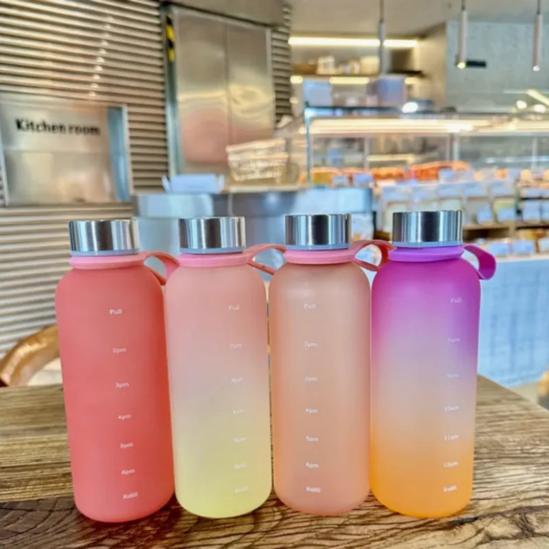 550ml Gradient Water Bottle Portable Sports Cup with Time Marker - 2