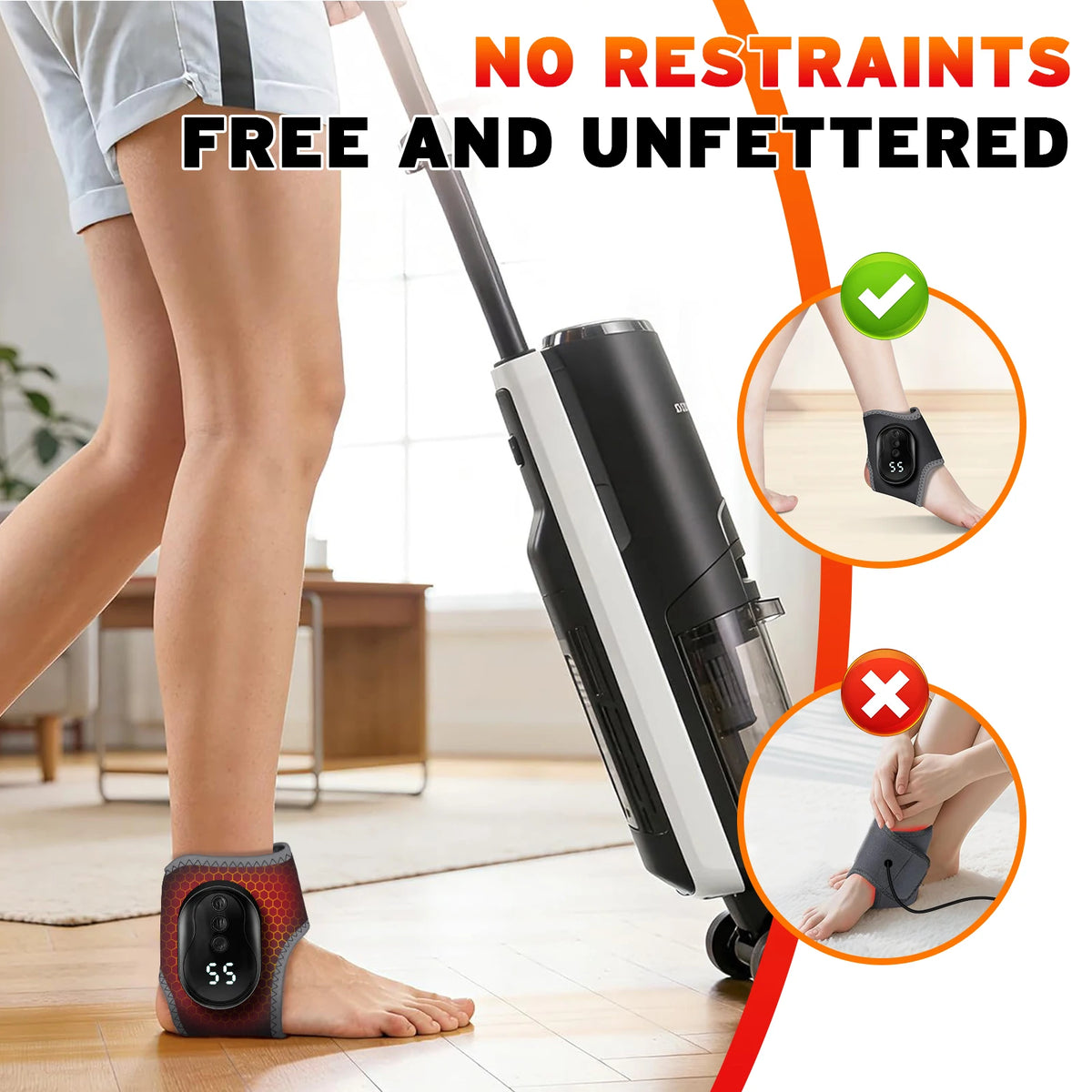 Cordless Wrist and Ankle Vibration Massager Support Belt