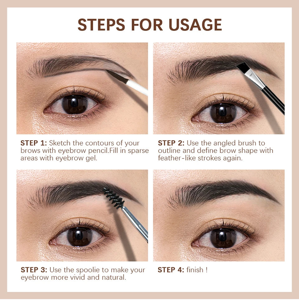 Waterproof Eyebrow Gel Set Long Lasting Liquid Tint Makeup - 12