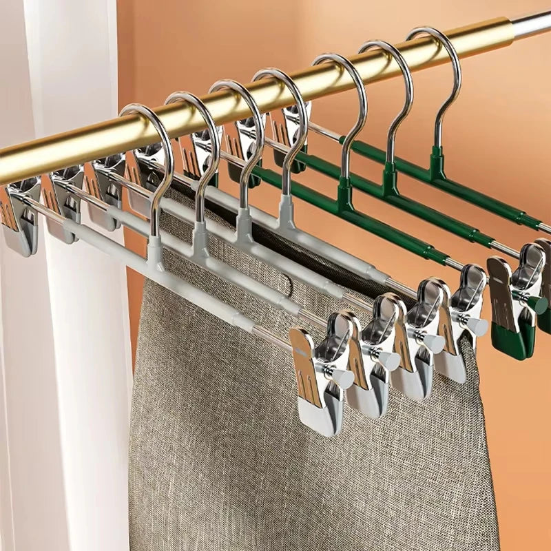 Non-Slip Stainless Steel Pants Hangers with Clips for Skirts and Jeans - 11